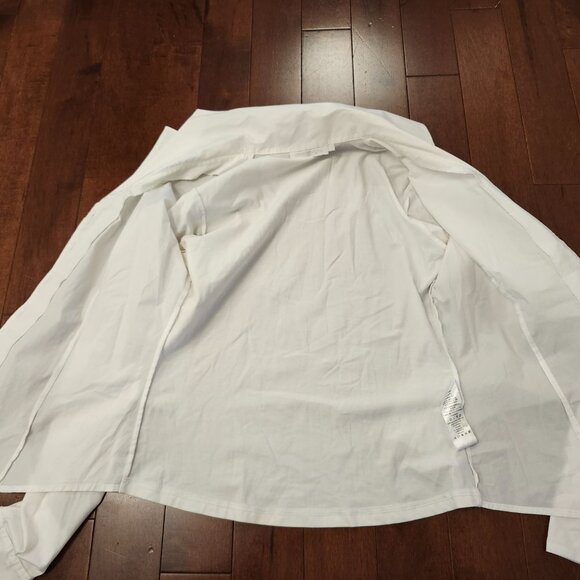 Anne Fontaine women's long sleeve white button up dress shirt in size 40 - Picture 3 of 8